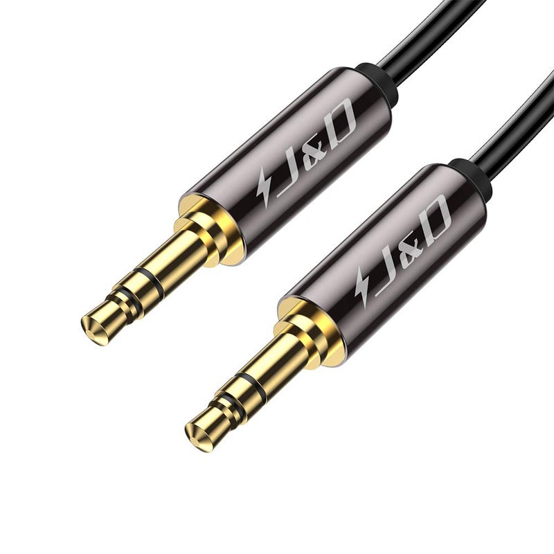 J&D AUX Cord, 3.5mm Male to Male Auxiliary Audio Cable, Gold Plated [Copper Shell] [Heavy Duty] 1/8" TRS Male to Male Stereo Audio Cable Compatible for Headphone, Car, Tablets, Speakers (9 Feet) - Image 1